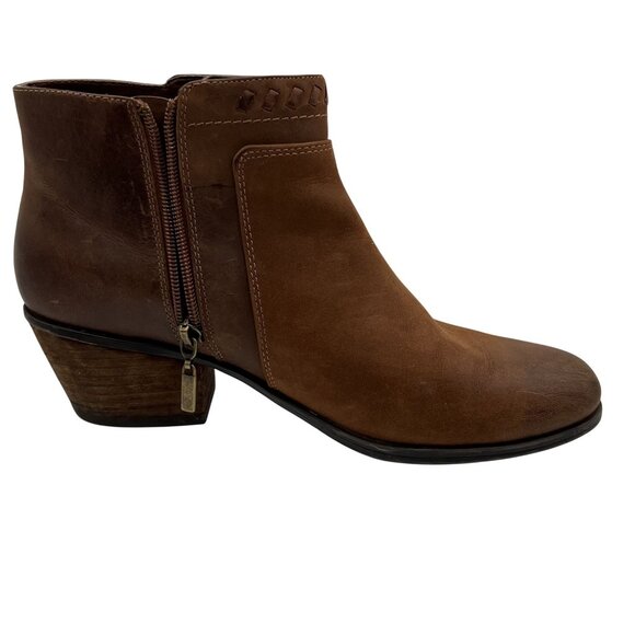 Clarks Womens 9 US Brown Leather Ankle Boots Side Zipper Fringe Western Cowgirl - Picture 16 of 16